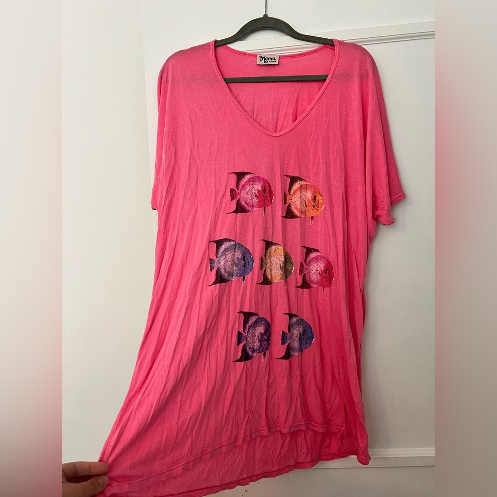 MUMU fish graphic T tunic